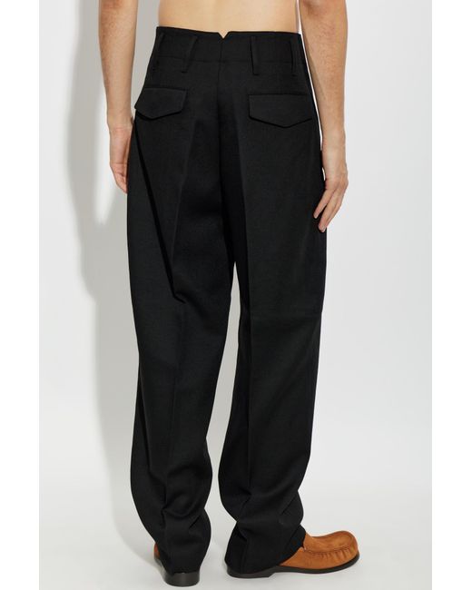 AMI Black Wool Trousers for men