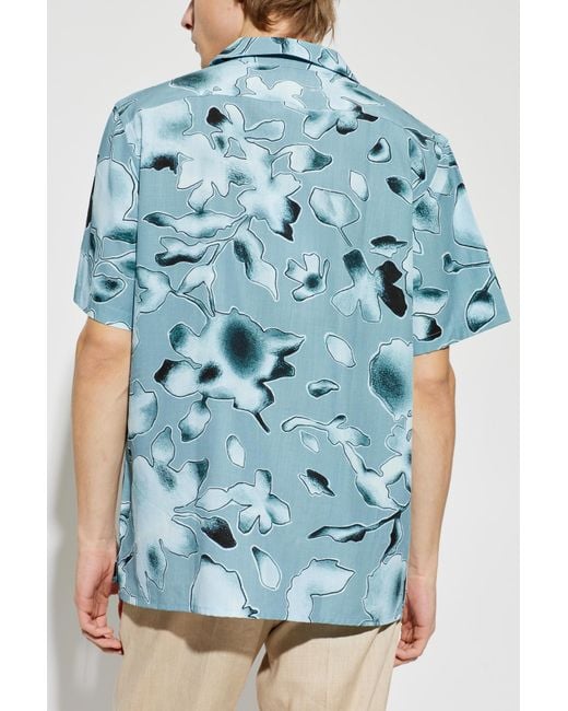 Paul Smith Blue Shirt With A Pattern for men