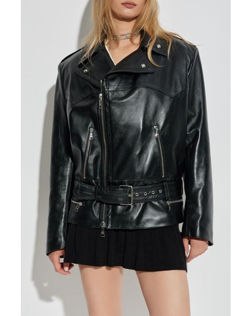 Alessandra Rich Black Leather Jacket