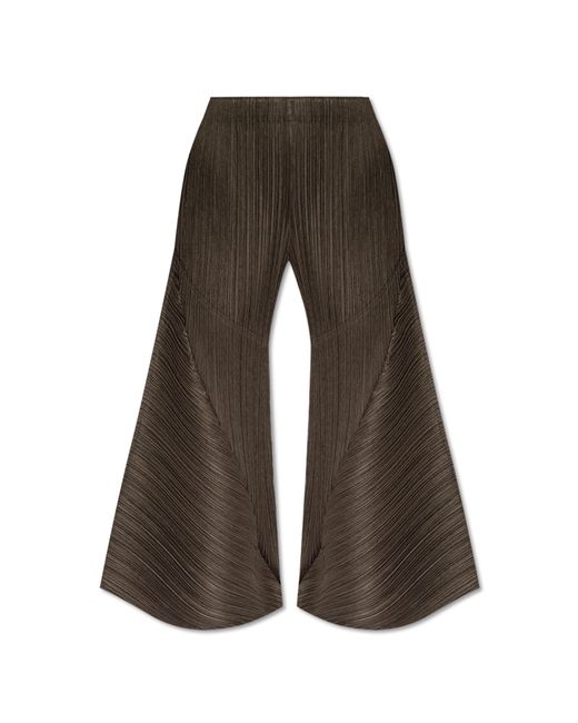 Pleats Please Issey Miyake Gray Pleated Trousers,