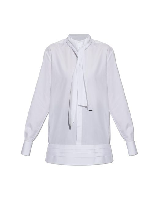 DSquared² White Shirt With A Decorative Scarf