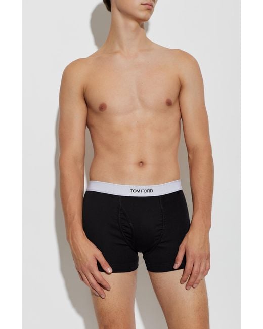 Tom Ford Black 2-Pack Of Cotton Boxers With Logo for men