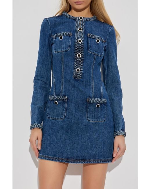 Self-Portrait Blue Denim Dress
