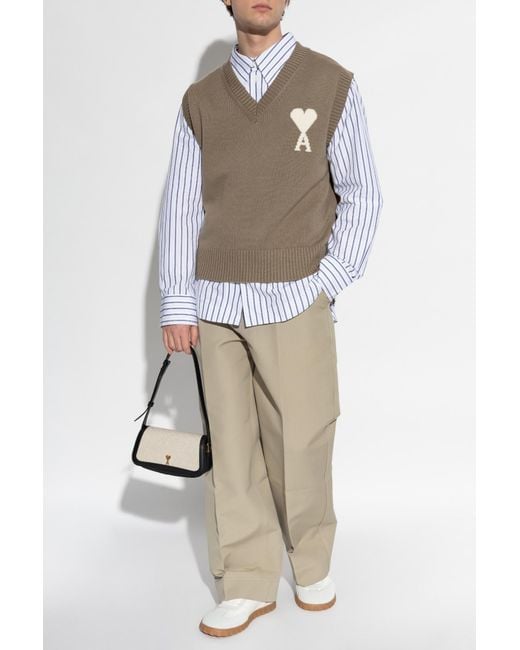 AMI White Striped Shirt for men