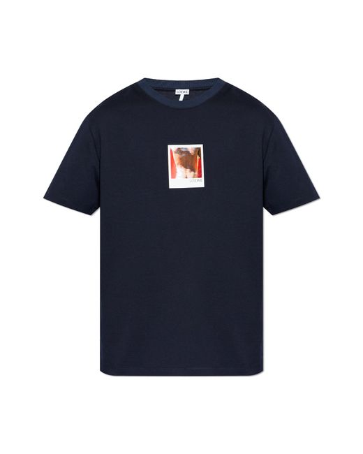 Loewe Blue T-Shirt With Print for men