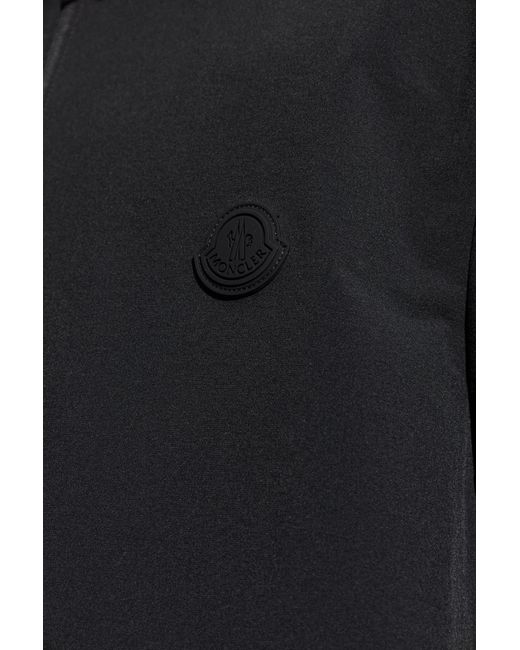 Moncler Black Polo With Logo Patch for men