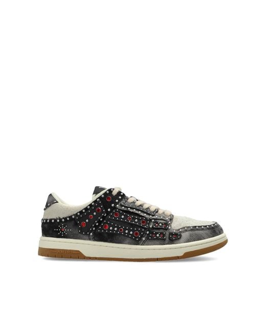 Amiri Black 'Stud Skel Top Low' Sports Shoes for men