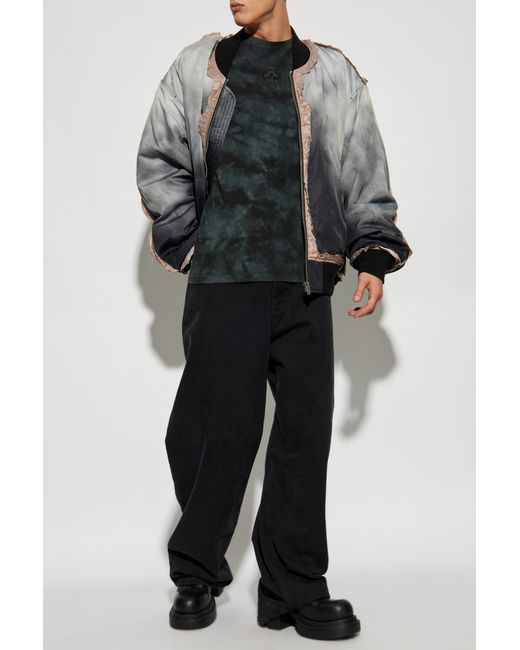McQueen Black T-Shirt With Tie Dye Effect for men