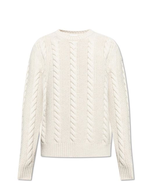 Moncler White Wool Sweater With Decorative Knit for men