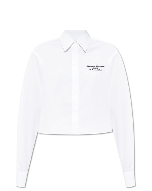 Off-White c/o Virgil Abloh White Short Shirt With Embroidered Logo