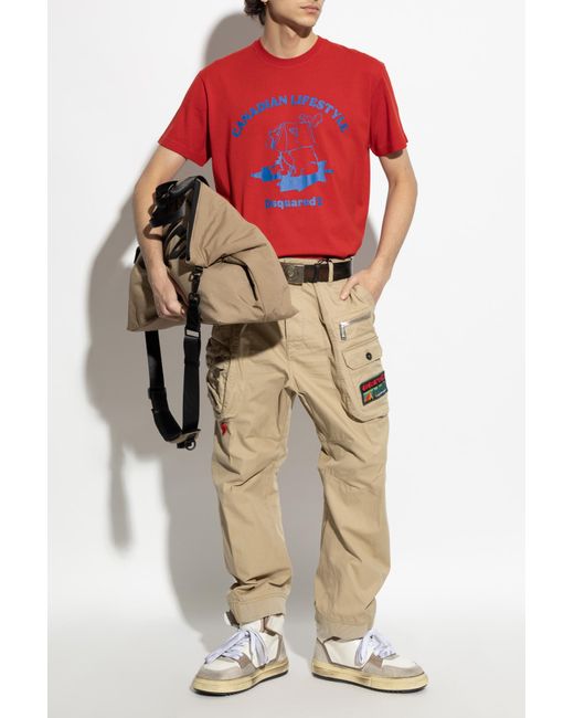 DSquared² Natural Pants With Patches for men