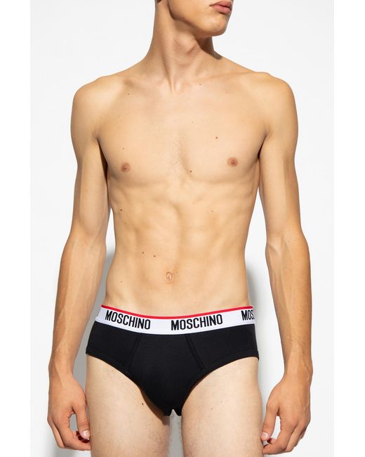 Moschino White Branded Briefs 3-Pack