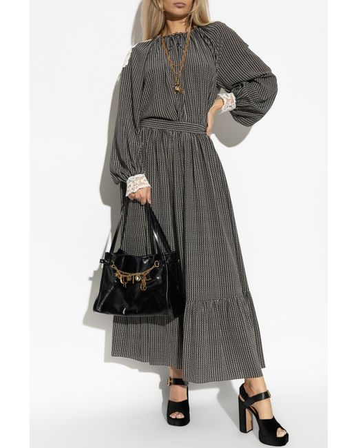 Chloé Gray Silk Top With Long Sleeves