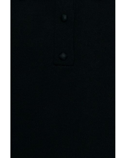 Jil Sander Black Wool Polo