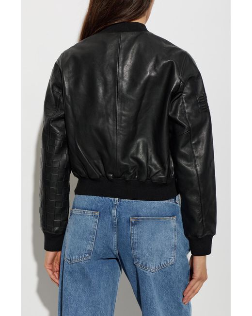 AllSaints Blue Leather Jacket 'Orten'