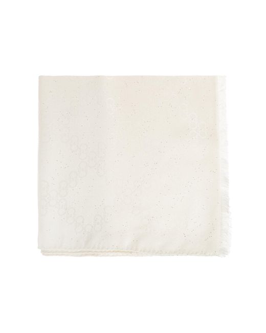 Ferragamo White Scarf With Lurex Thread And Shimmering Sequins