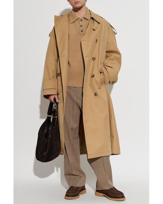 AMI Natural Double-Breasted Coat for men