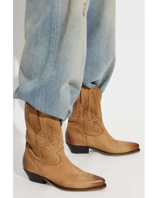 Golden Goose Deluxe Brand Brown Leather Heeled Ankle Boots 'Debbie'