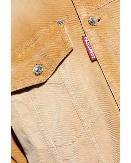 DSquared² Brown Corduroy Jacket With Logo for men