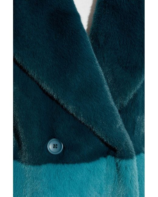 Paul Smith Blue Faux Fur Coat