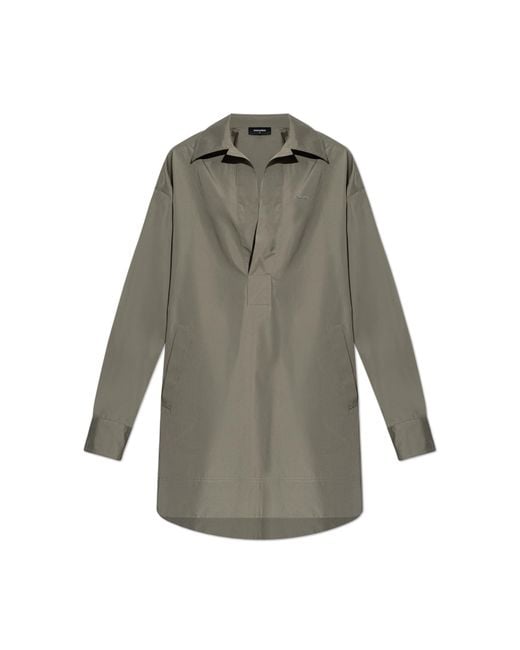 DSquared² Gray V-Neck Dress