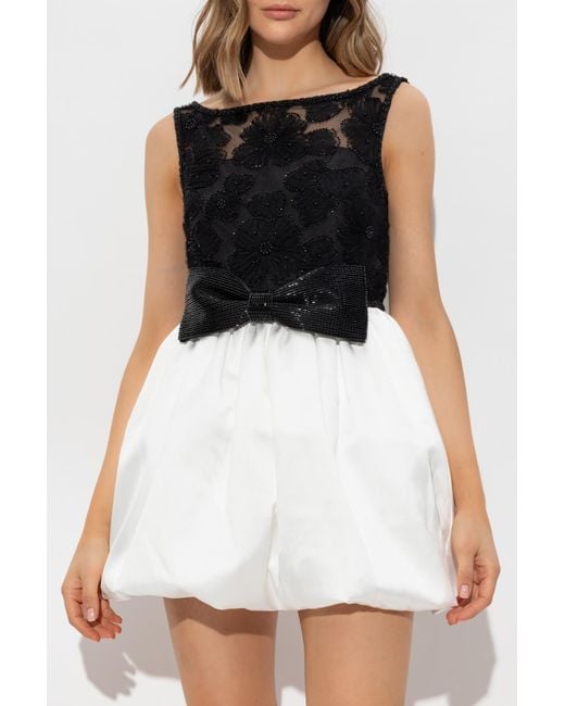 Self-Portrait Black Dress With Shimmering Appliqués