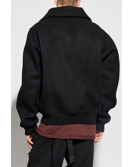 Rick Owens Black Wool Jacket 'Blixa Dracucollar' for men