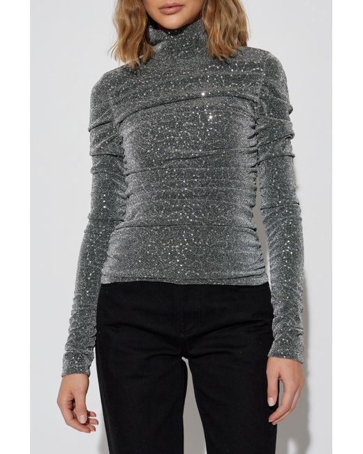 Dolce & Gabbana Gray Top With Lurex Thread And Sequins