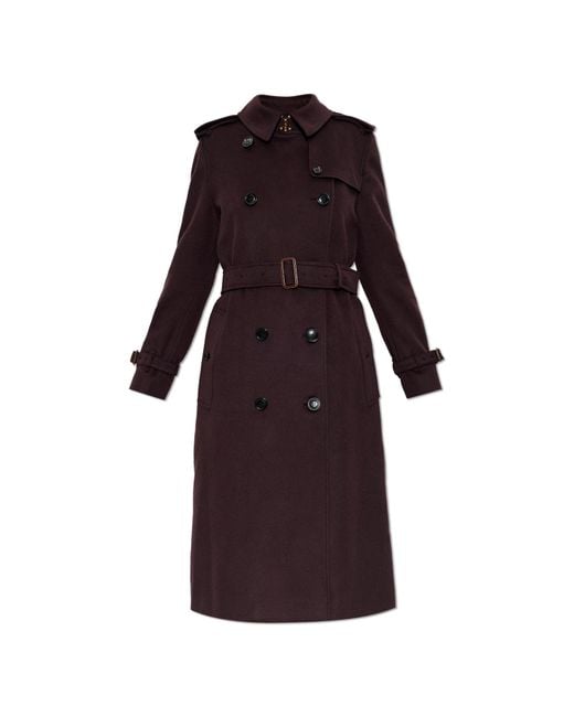 Burberry Purple Cashmere Coat 'Kensington'