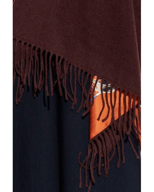 Ferragamo Red Reversible Poncho