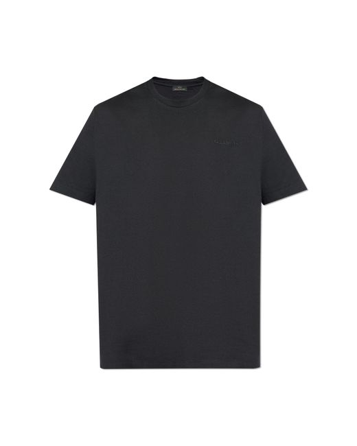 Paul & Shark Black T-Shirt With Embroidered Logo for men