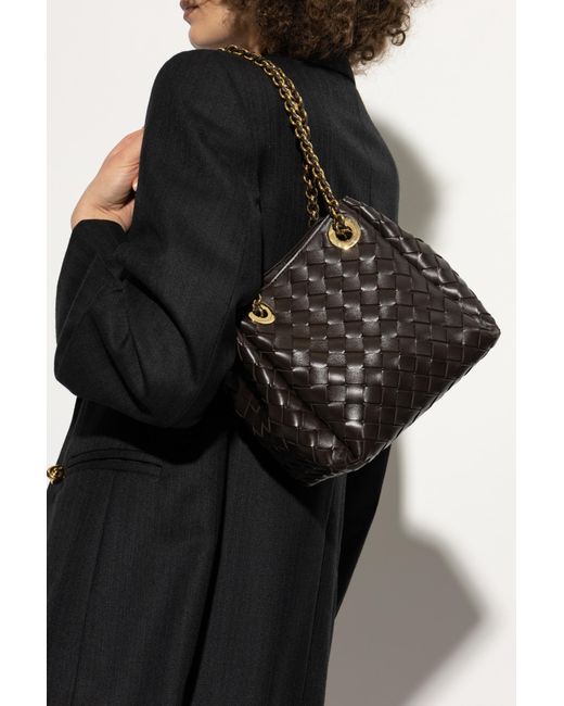 Bottega Veneta Black Shoulder Bag Parachute Small