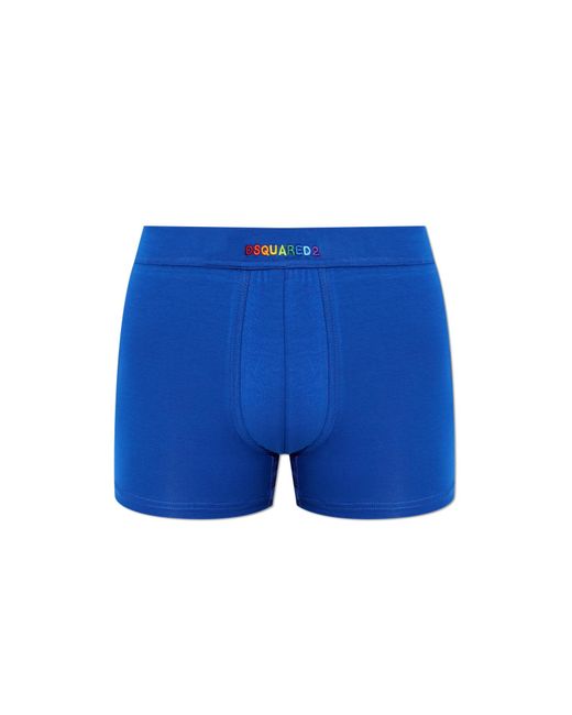 DSquared² Blue Boxers With Logo for men