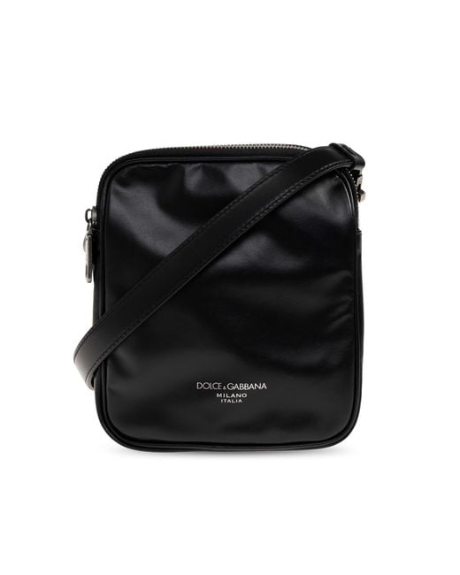 Dolce & Gabbana Black Leather Shoulder Bag for men
