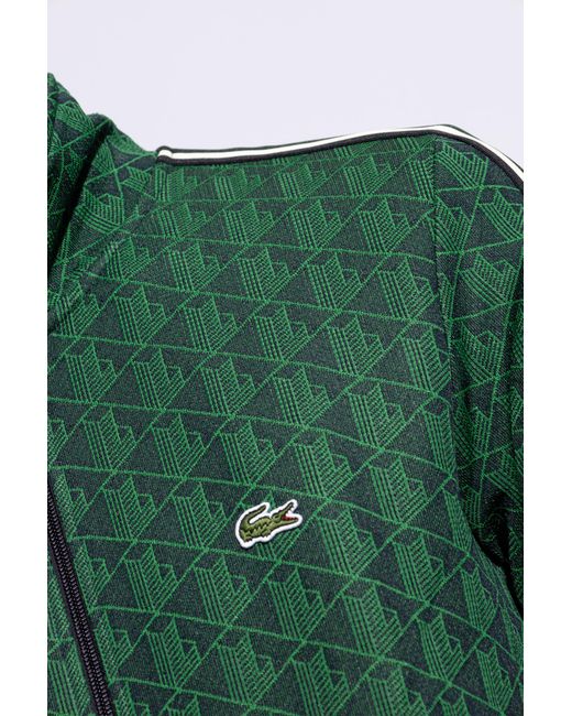 Lacoste Green Track Jacket With Monogram, for men