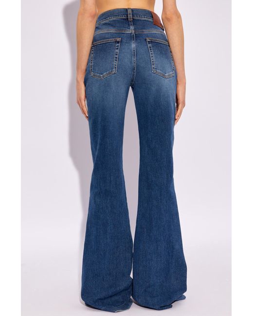 Alexander McQueen Blue Jeans With Logo,