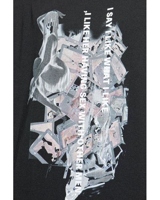 Yohji Yamamoto Black T-Shirt With Print for men