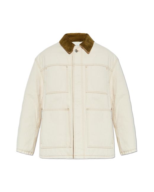 AMI Natural Insulated Jacket With Corduroy Collar