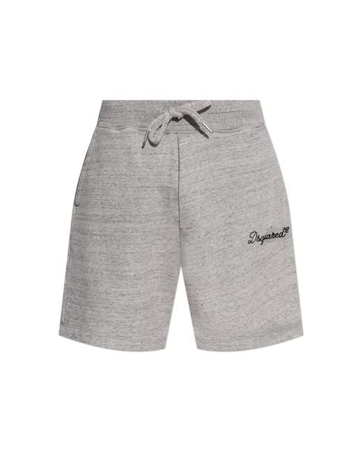 DSquared² Gray Shorts With Logo for men