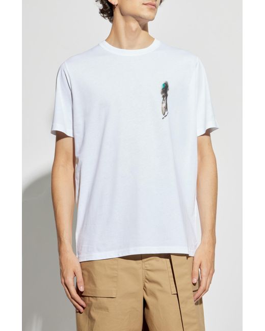 Paul Smith White T-Shirt With Print for men
