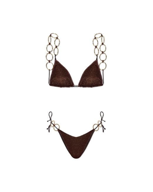 Oseree White Two-Piece Swimsuit With Lurex Thread