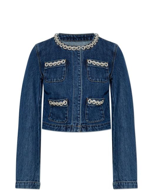 Self-Portrait Blue Denim Jacket