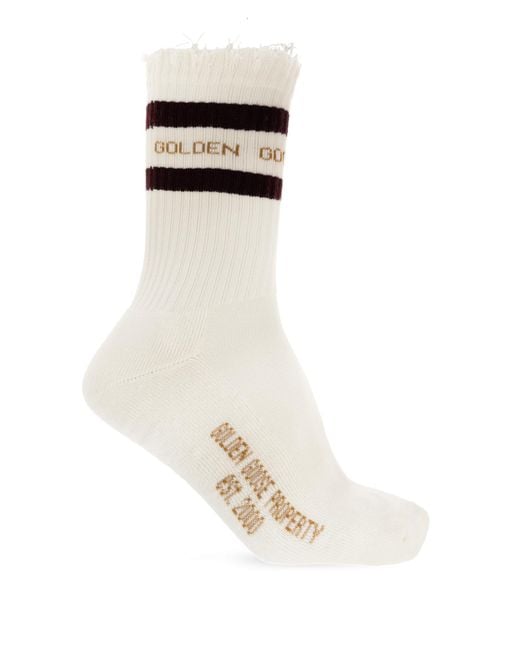Golden Goose Deluxe Brand White Socks With Logo
