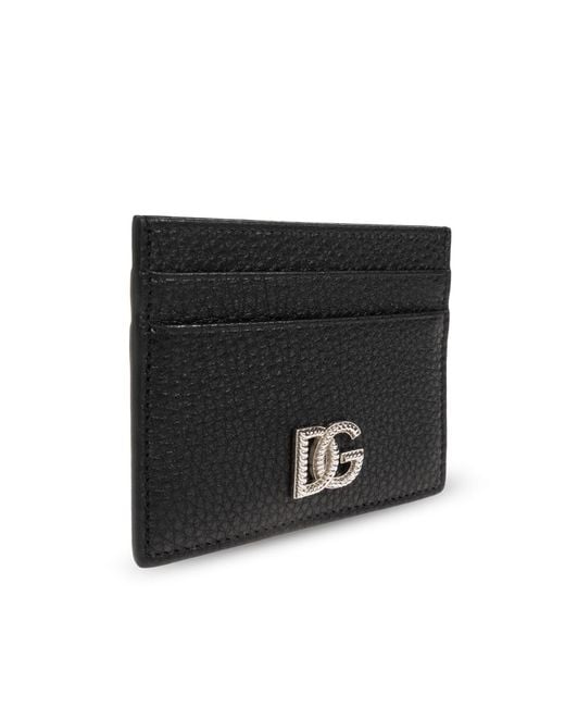 Dolce & Gabbana Black Leather Card Holder for men