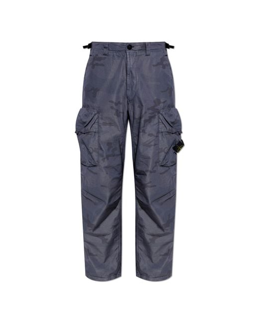 Stone Island Blue 'Cargo' Trousers for men