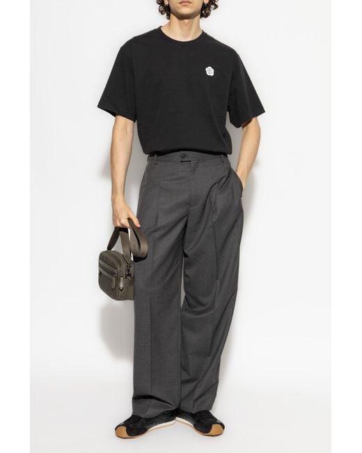 KENZO Black T-Shirt With Printed Logo for men