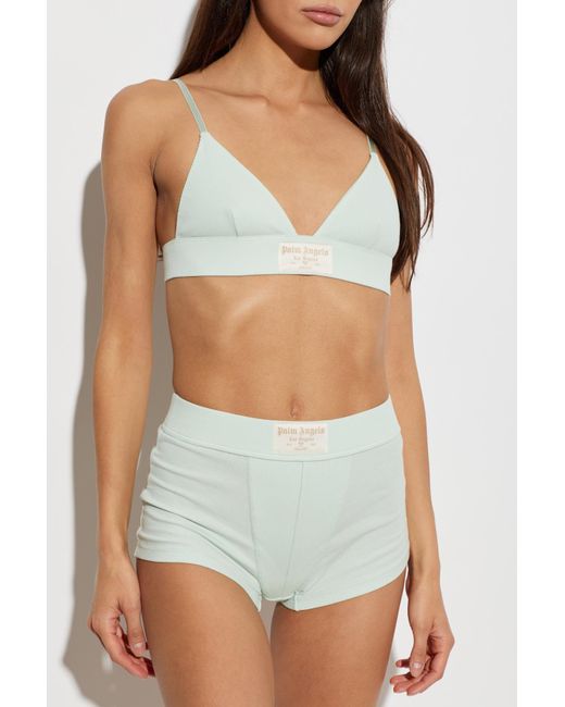 Palm Angels Green Cotton Bra