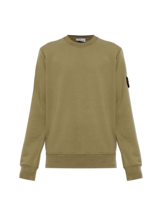 Stone Island Green Sweatshirt With Logo Patch for men