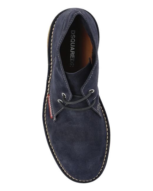 DSquared² Blue Suede Ankle Boots for men