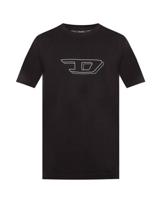 DIESEL Black Logo-printed T-shirt for men